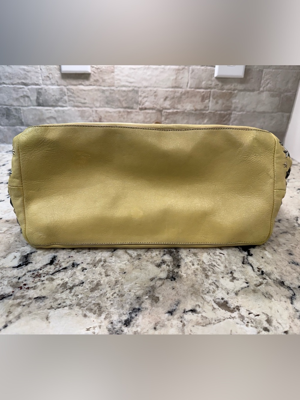 Jimmy Choo EUC Studded Star Tote Bag in Soft Yellow - Picture 4 of 7